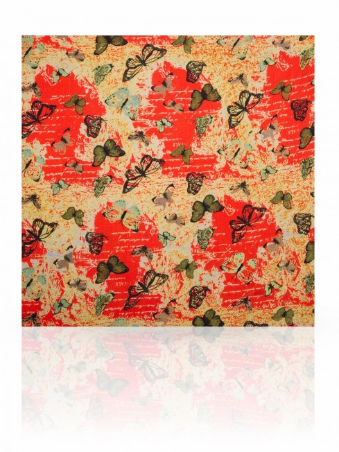 Шейный Платочек Женский SS-VINTAGE.BUTTERFLY/RED
